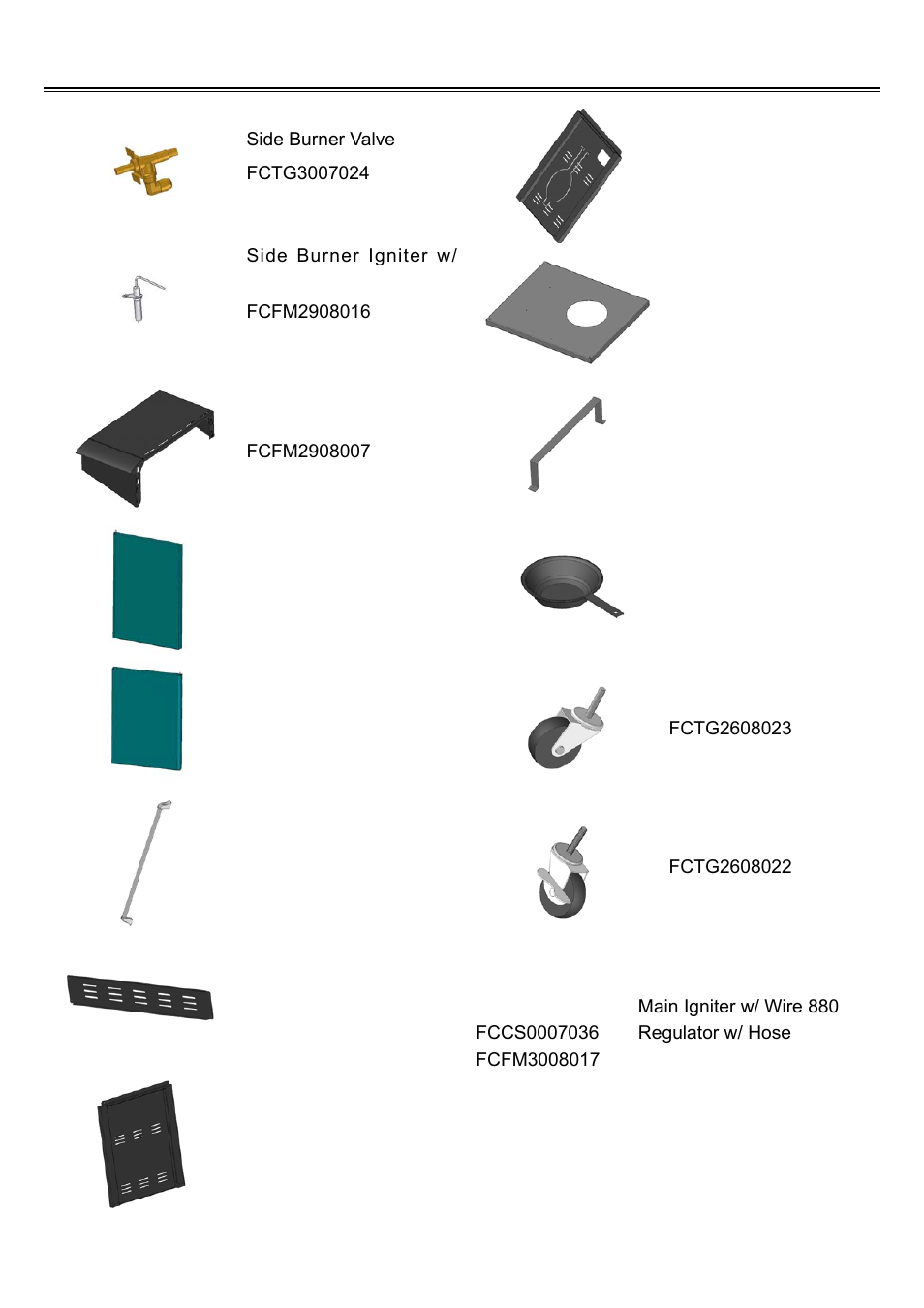 Replacement part list | Sure Heat Cascade TS29 User Manual | Page 25 / 26