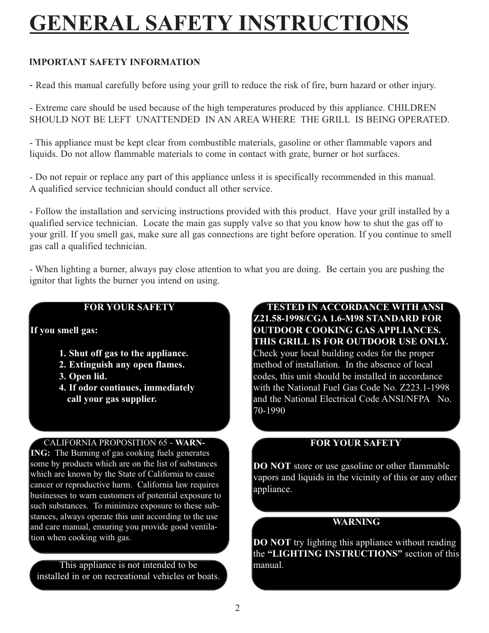 General safety instructions | Sure Heat Jenn-Air 38 User Manual | Page 3 / 19