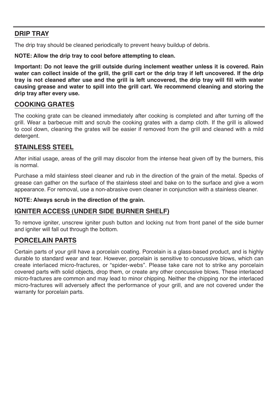 Care and maintenance | Sure Heat Tuscany CS892LP User Manual | Page 18 / 24