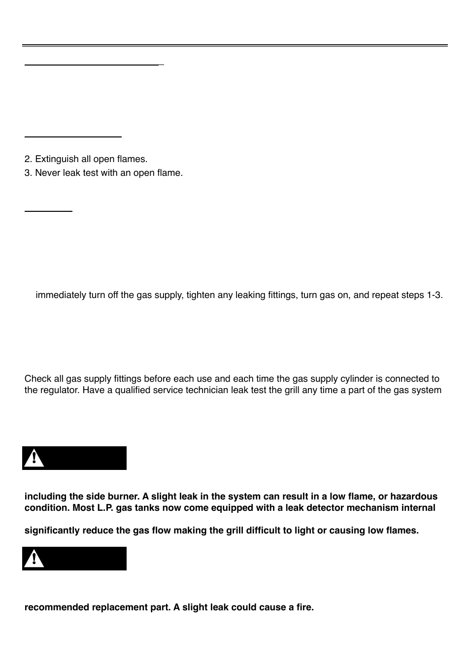 Pre operation leak testing, Warning | Sure Heat Tuscany CS812 User Manual | Page 12 / 24