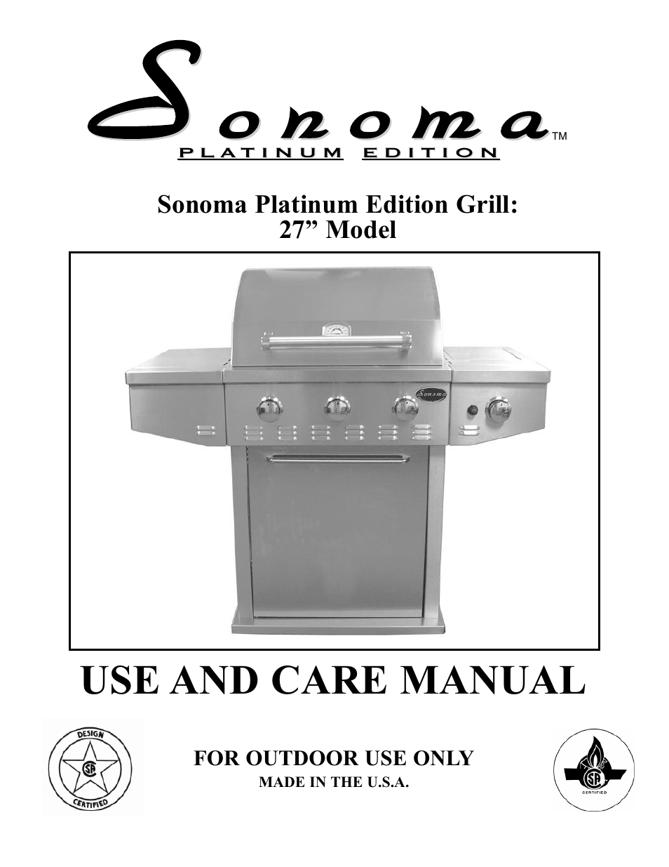 Sure Heat Sonoma SGR27 User Manual | 16 pages