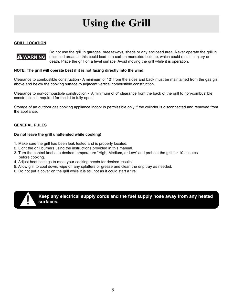 Using the grill | Sure Heat Sonoma SGR27 User Manual | Page 11 / 16