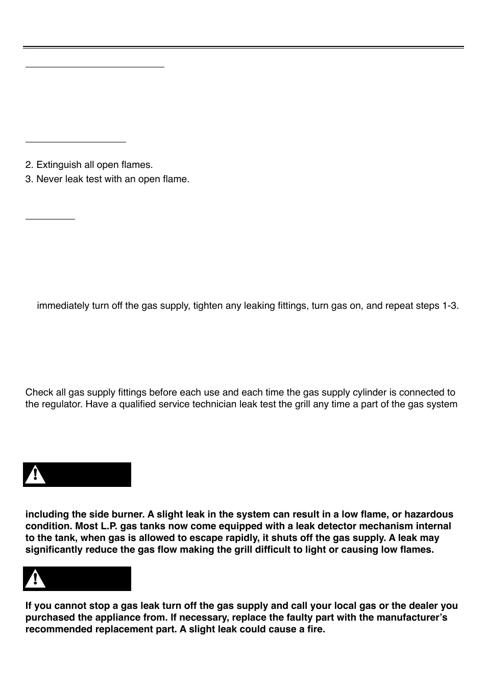 Pre operation leak testing, Warning | Sure Heat 2008 Surefire SF308LP User Manual | Page 17 / 28