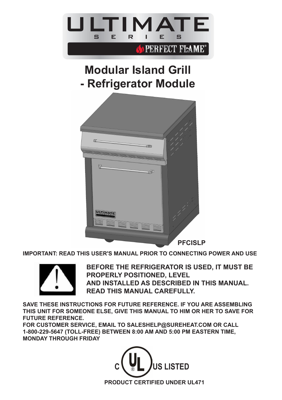 Sure Heat Sonoma PFCIS User Manual | 9 pages