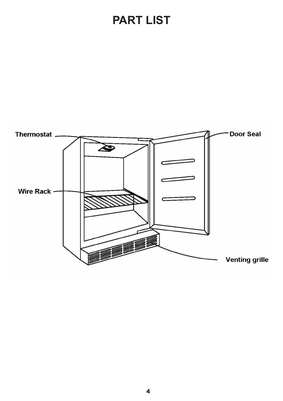 Part list | Sure Heat Sonoma PFCIS User Manual | Page 4 / 9