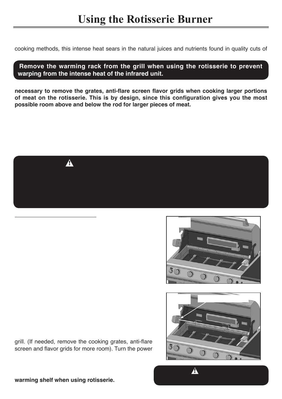 Using the rotisserie burner | Sure Heat Sonoma PFISLP User Manual | Page 16 / 23