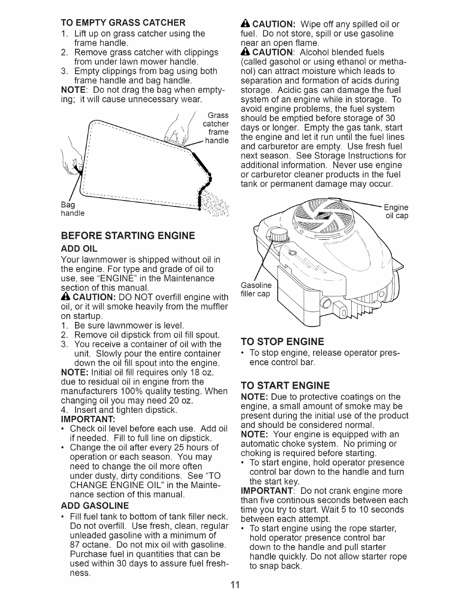 Add gasoline | Craftsman 917.374060 User Manual | Page 11 / 52