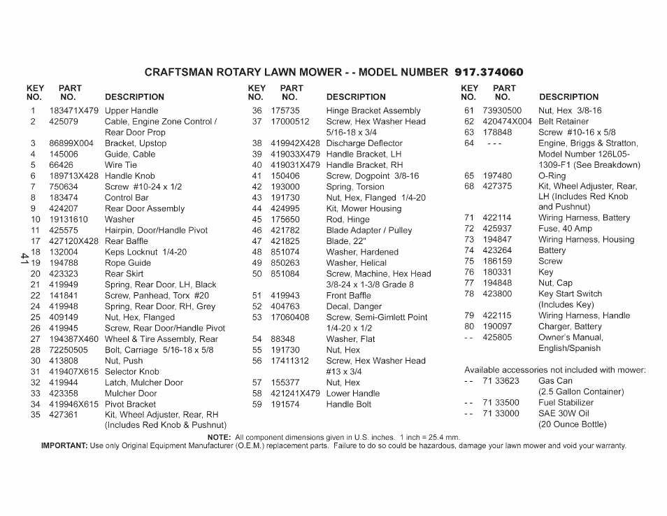 Craftsman 917.374060 User Manual | Page 41 / 52