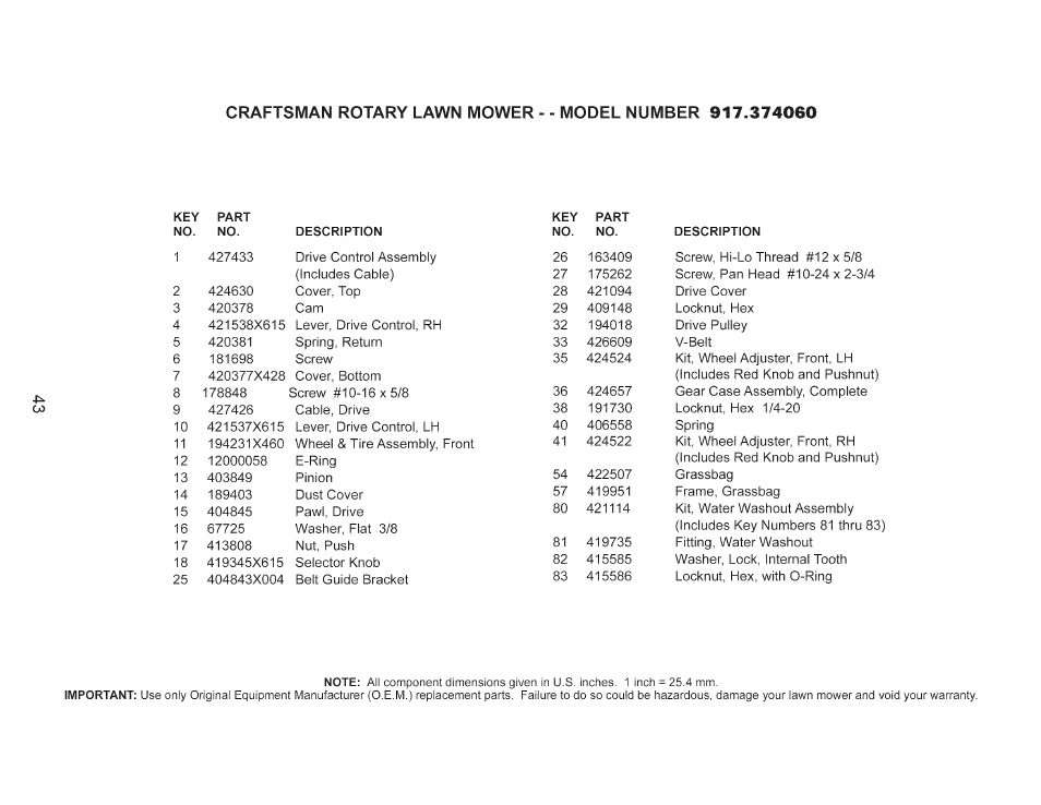 Craftsman 917.374060 User Manual | Page 43 / 52