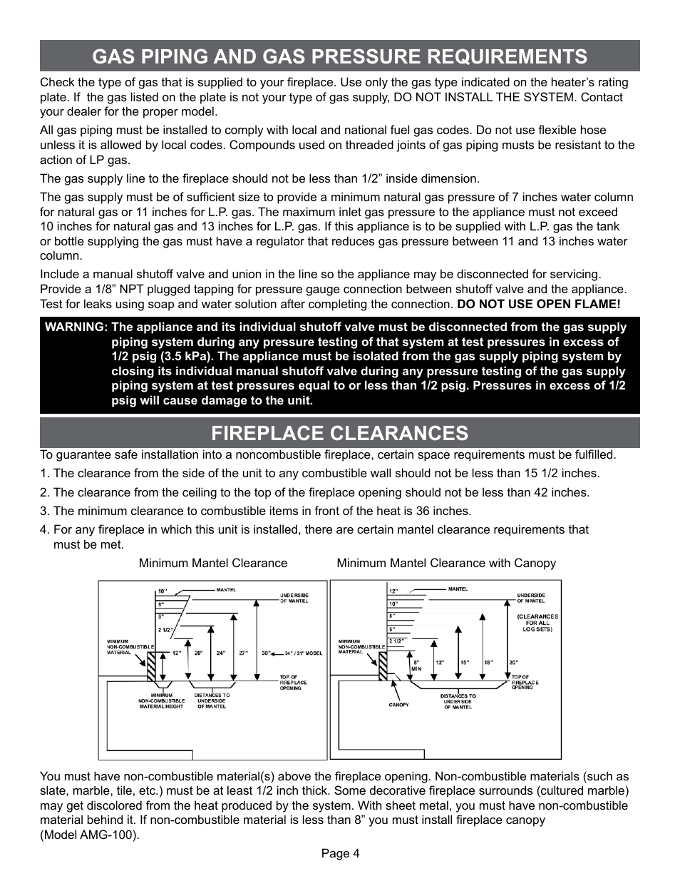 Sure Heat VFMO Vent-Free User Manual | Page 4 / 12