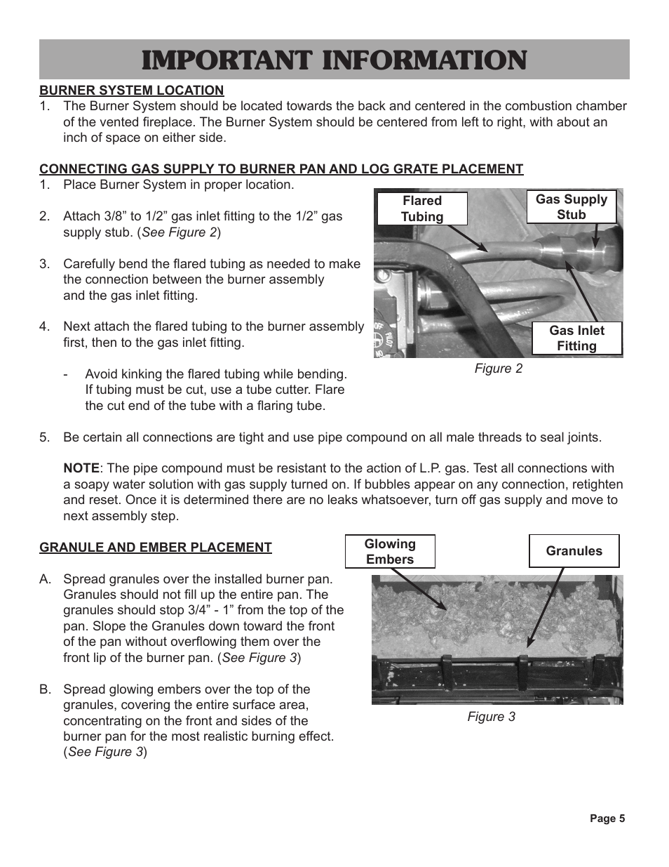 Important information | Sure Heat VMO Vented User Manual | Page 5 / 12