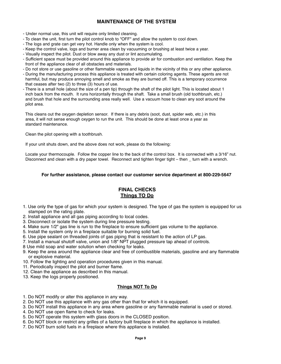 Sure Heat VMR Vented User Manual | Page 9 / 11