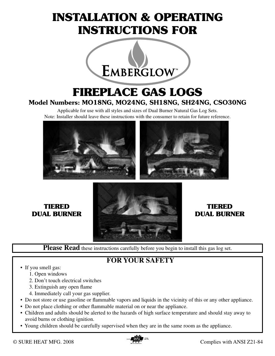 Sure Heat MO, SH, CSO User Manual | 8 pages