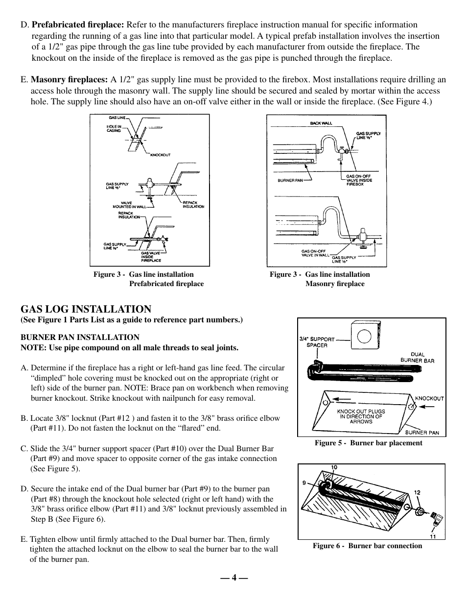 Gas log installation | Sure Heat MO, SH, CSO User Manual | Page 5 / 8