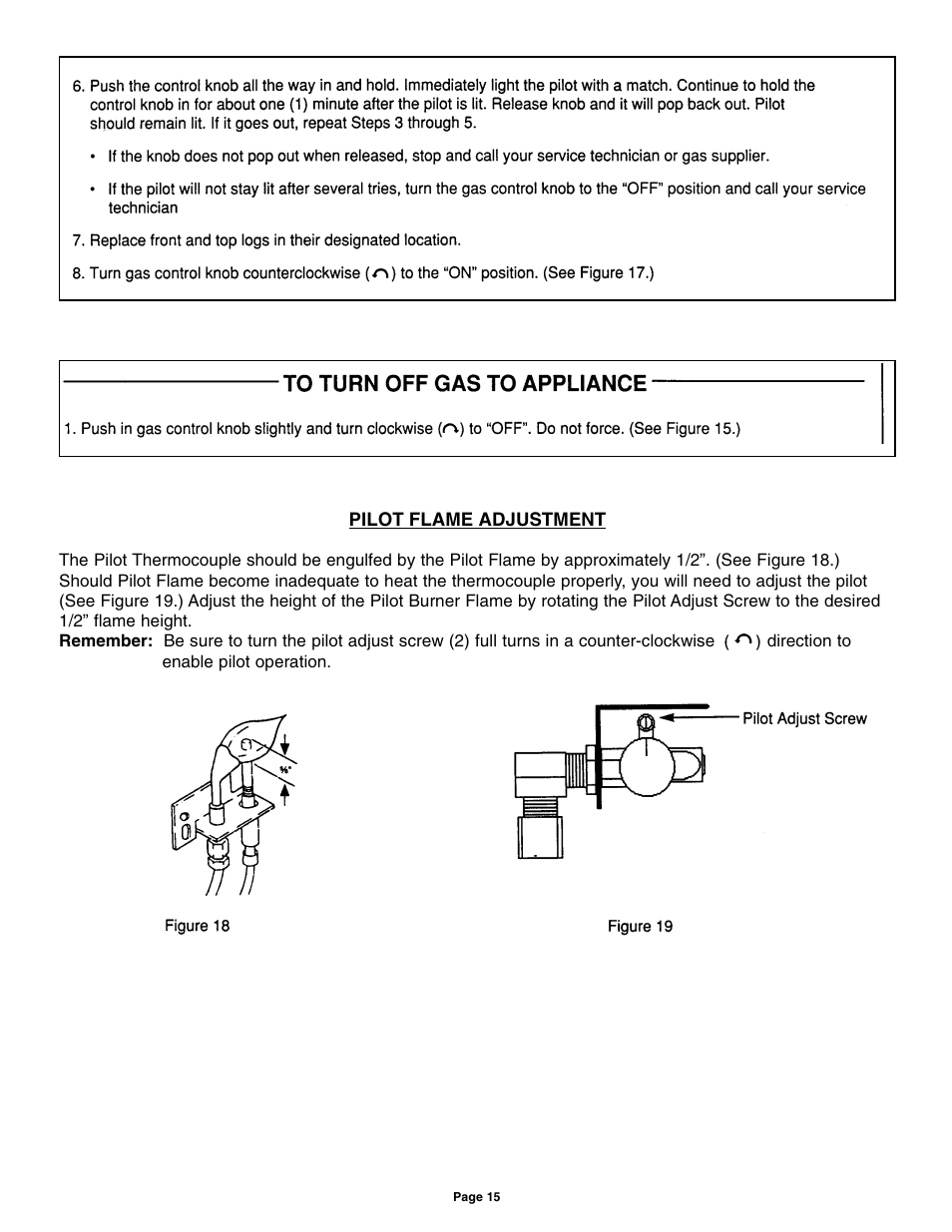 Sure Heat AGA Vented Dual AGA User Manual | Page 15 / 20