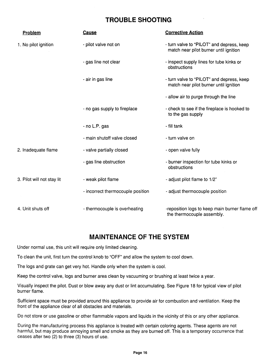 Sure Heat AGA Vented Dual AGA User Manual | Page 16 / 20