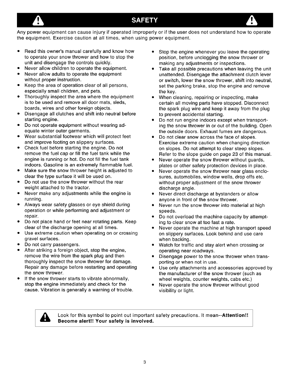 Safety | Craftsman 486.248462 User Manual | Page 3 / 24