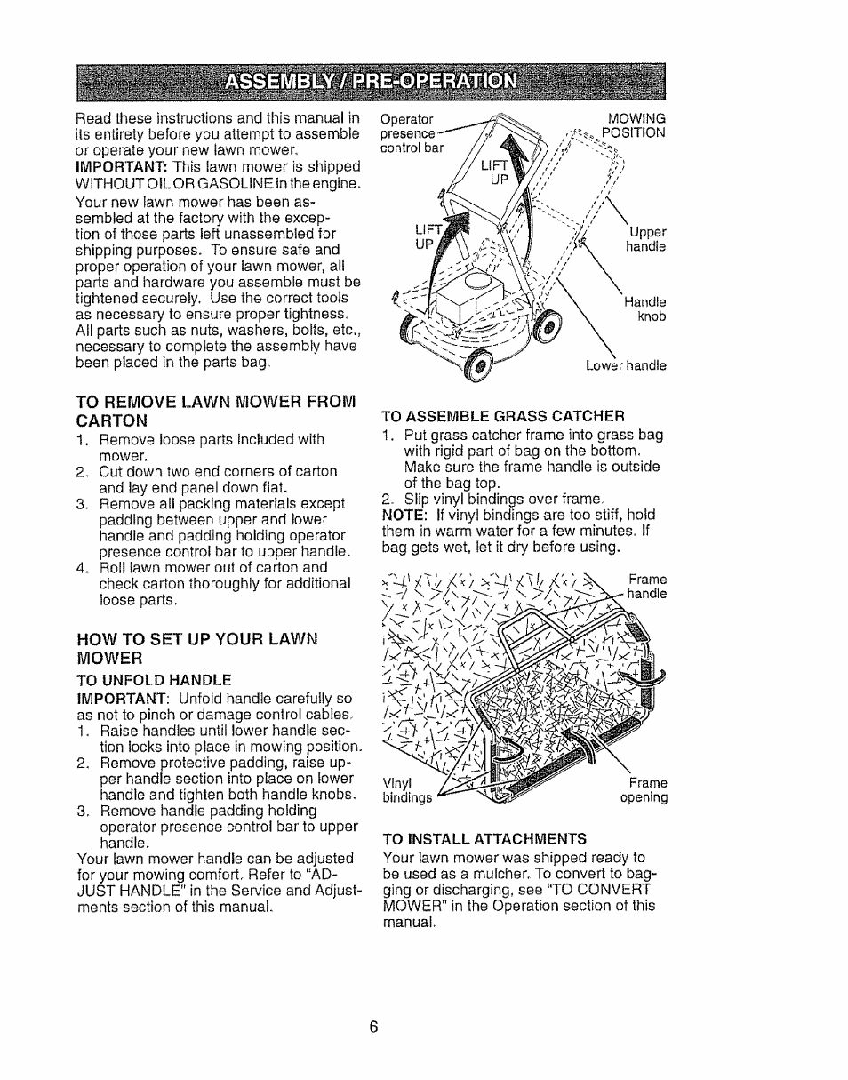 Assembly / pre-operatio | Craftsman 917.388191 User Manual | Page 6 / 44