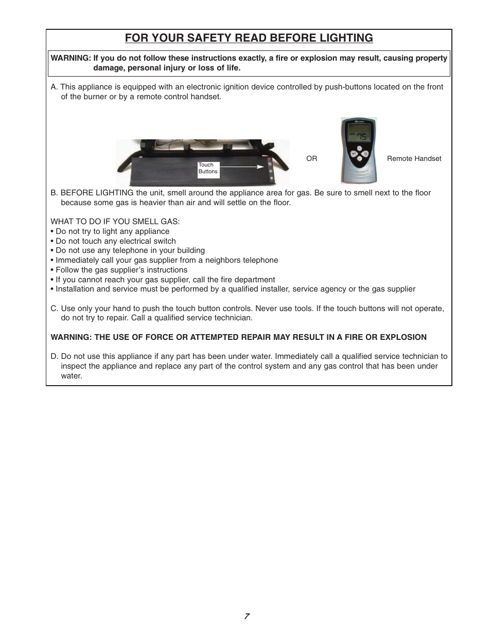 For your safety read before lighting | Sure Heat Vent-Free SCVFA User Manual | Page 7 / 15