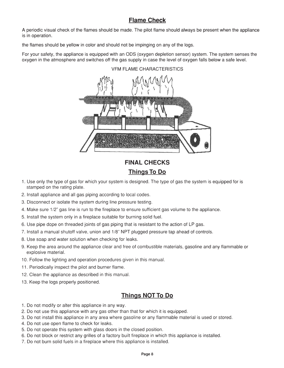 Sure Heat Vent-Free VFM User Manual | Page 8 / 12