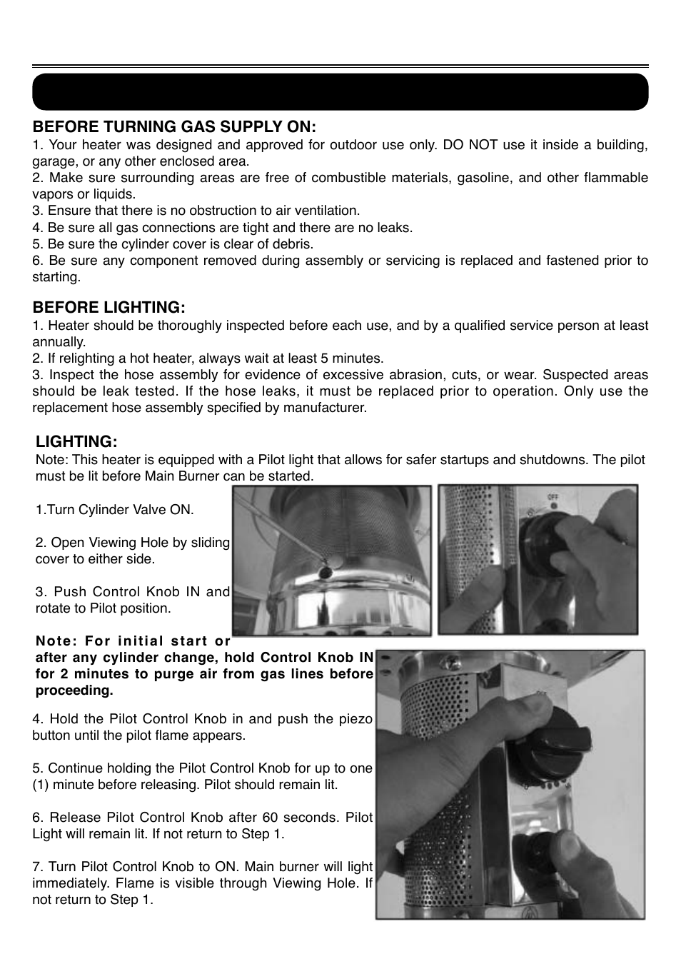 Operation | Sure Heat SF87PHLP Patio Heater User Manual | Page 17 / 21