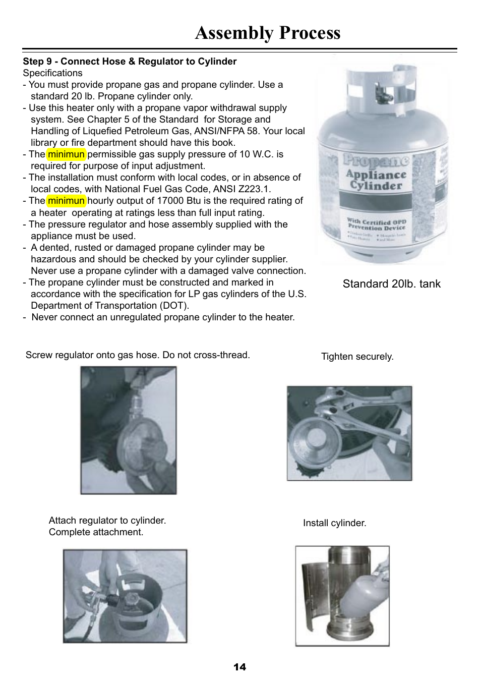 Assembly process | Sure Heat FS87PHLP Patio Heater User Manual | Page 14 / 21