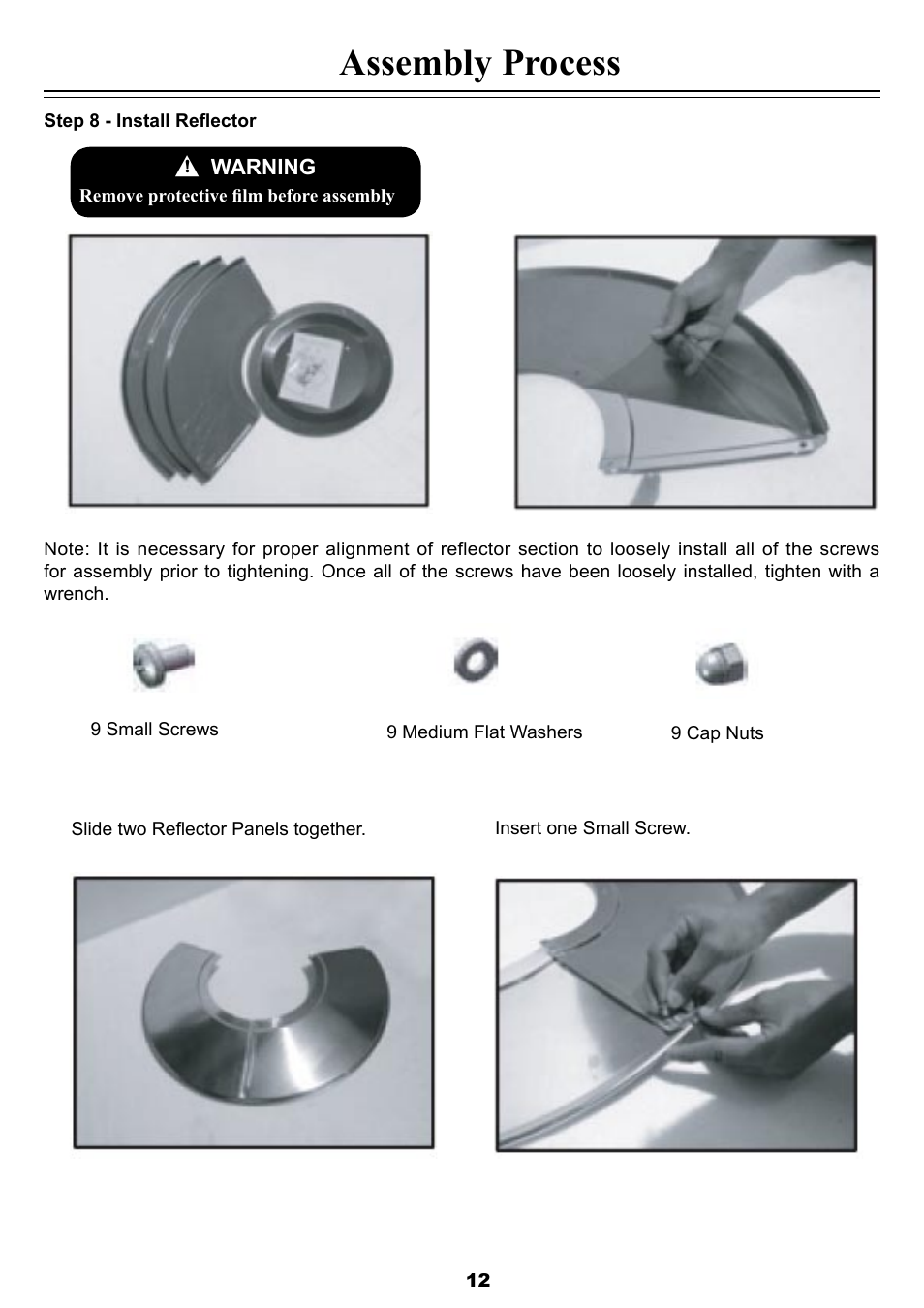 Assembly process | Sure Heat T87PHLP Patio Heater User Manual | Page 12 / 22