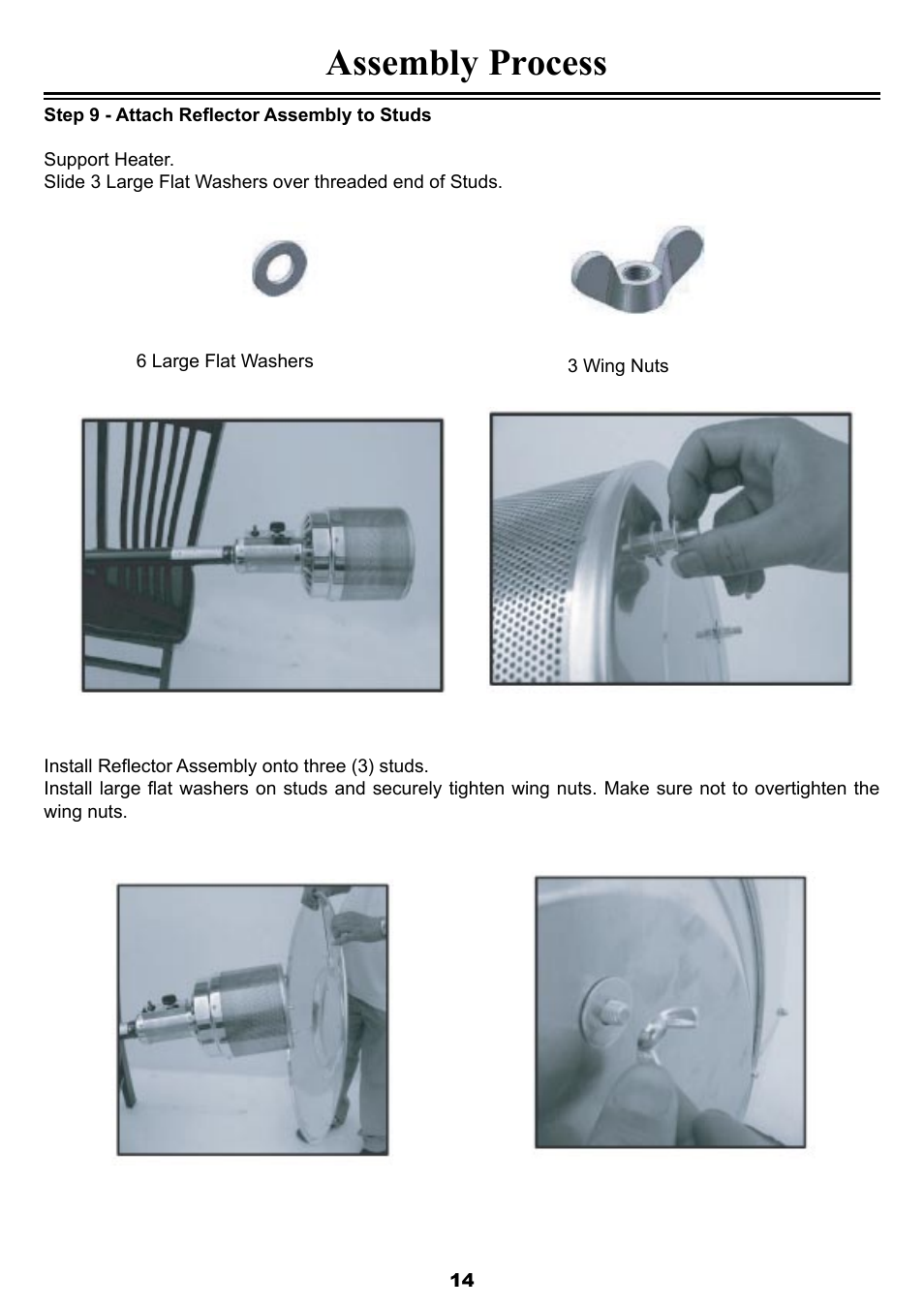 Assembly process | Sure Heat FM87PHLP Patio Heater User Manual | Page 14 / 22