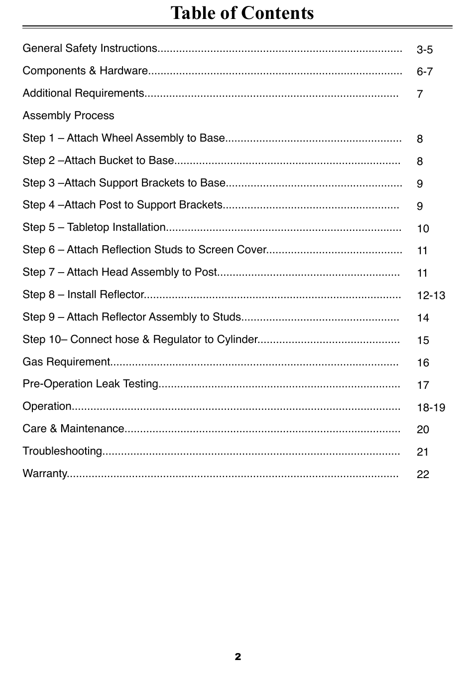 Sure Heat FM87PHLP Patio Heater User Manual | Page 2 / 22