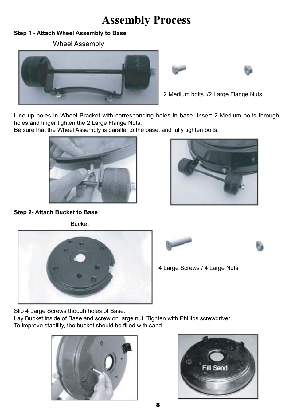 Assembly process | Sure Heat FM87PHLP Patio Heater User Manual | Page 8 / 22