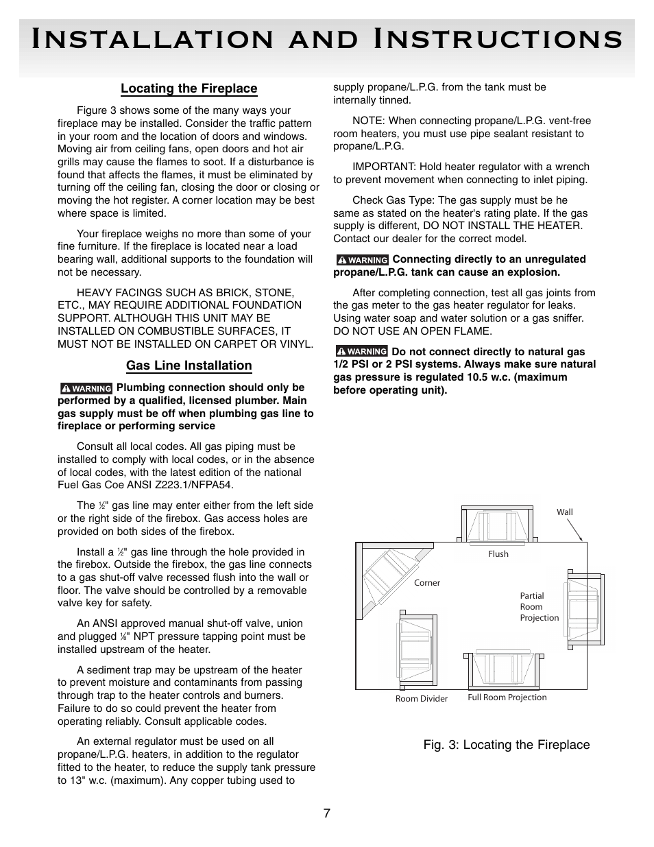 Installation and instructions | Sure Heat VFBC Firebox User Manual | Page 7 / 16