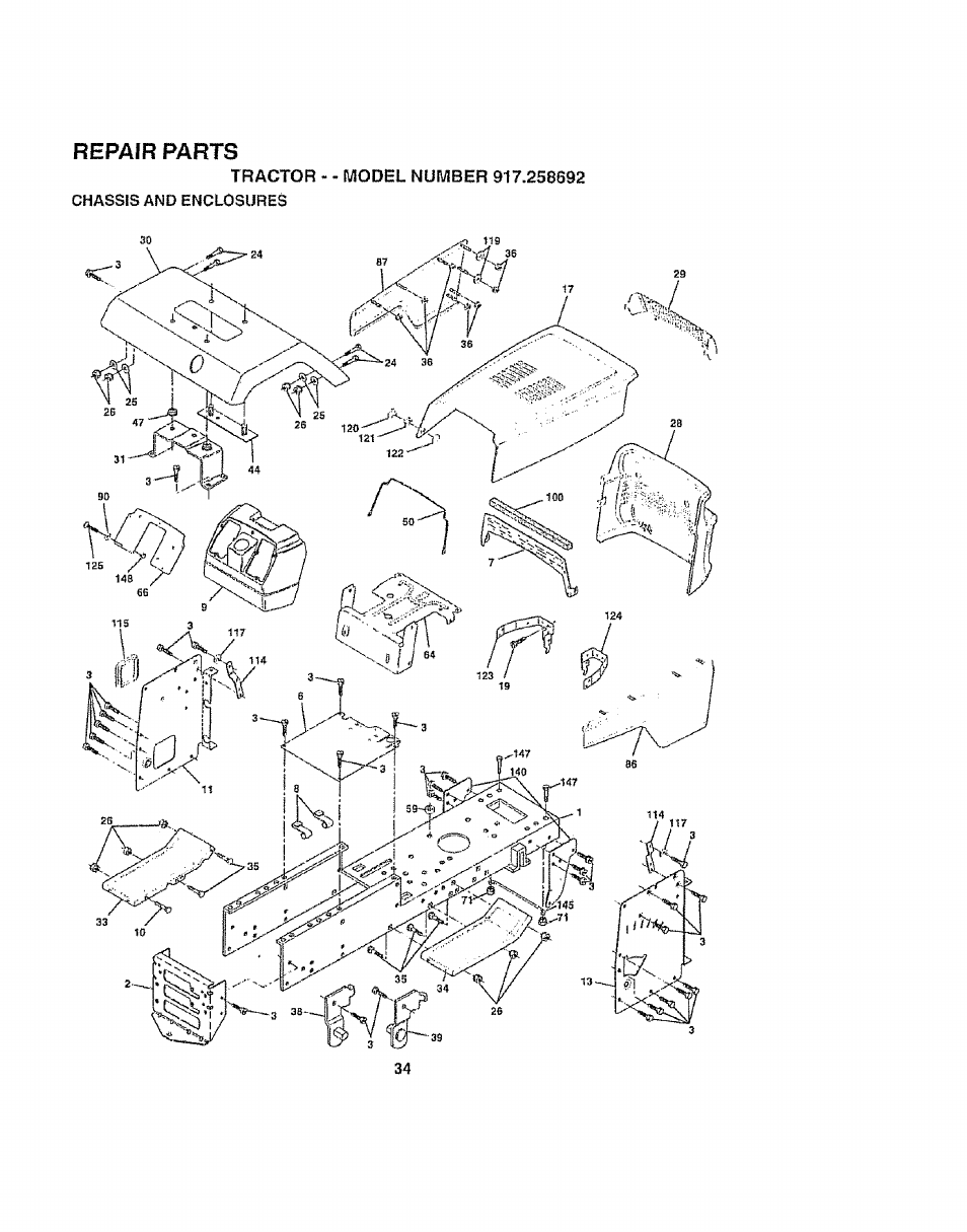 Repair parts | Craftsman 917.258692 User Manual | Page 34 / 64