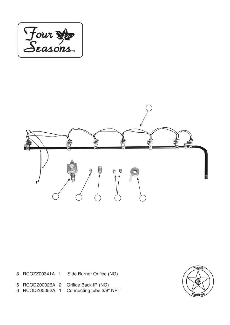 Sure Heat 2008 Four Seasons FSIS Natural Gas Conversion Kit User Manual | 8 pages