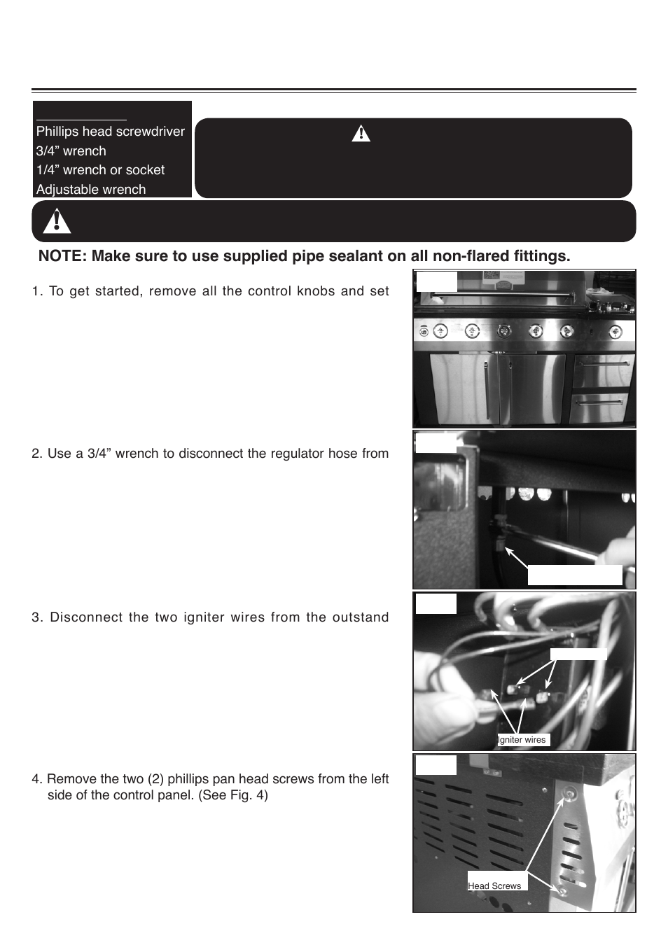 Fsislp natural gas conversion instructions, Warning | Sure Heat 2008 Four Seasons FSIS Natural Gas Conversion Kit User Manual | Page 2 / 8