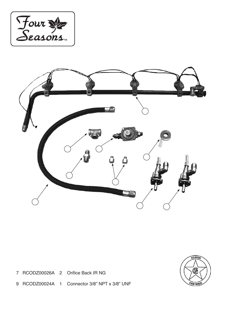 Sure Heat 2008 Four Seasons FS38 Natural Gas Conversion Kit User Manual | 10 pages