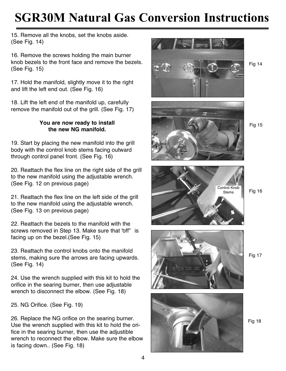 Sgr30m natural gas conversion instructions | Sure Heat SGR30M Natural Gas Conversion Kit User Manual | Page 4 / 8