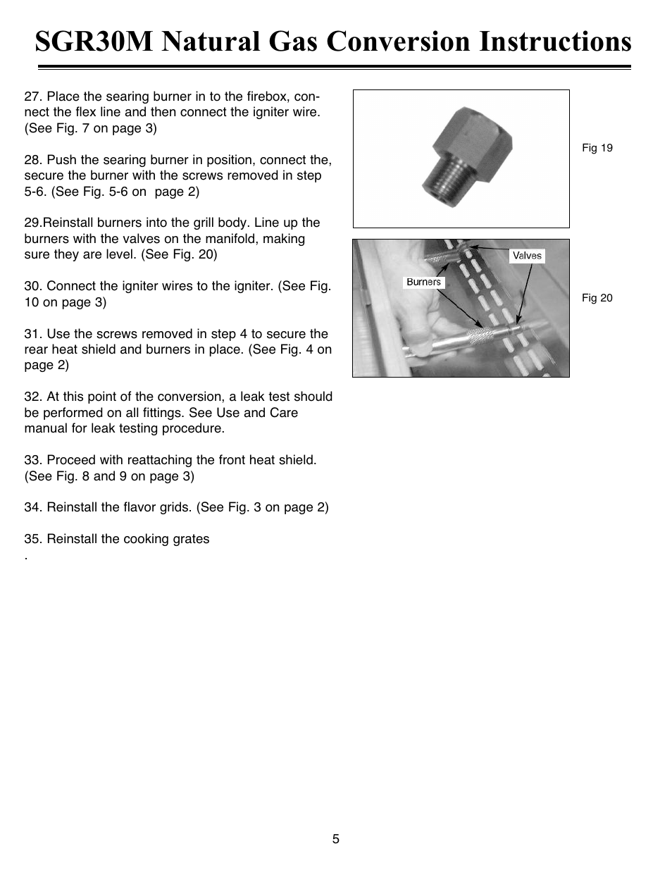 Sgr30m natural gas conversion instructions | Sure Heat SGR30M Natural Gas Conversion Kit User Manual | Page 5 / 8