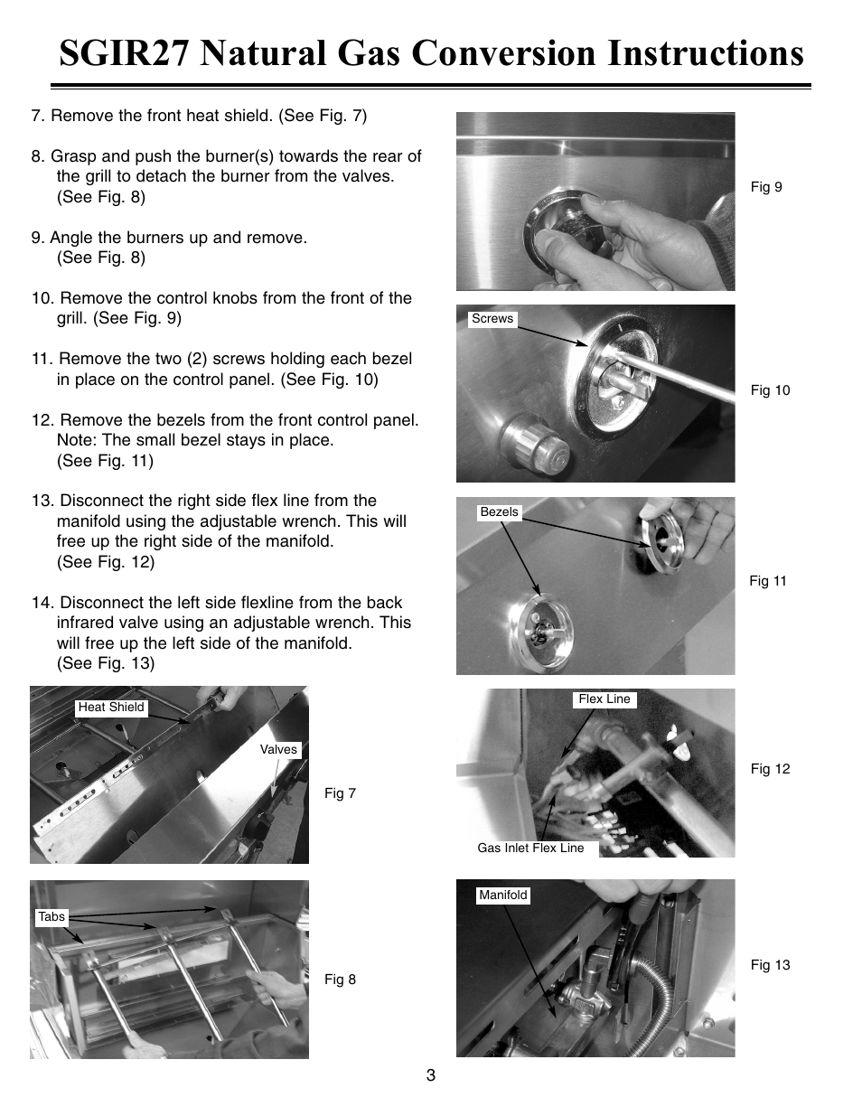 Sgir27 natural gas conversion instructions | Sure Heat Sonoma SGIR27 Natural Gas Conversion Kit User Manual | Page 3 / 8