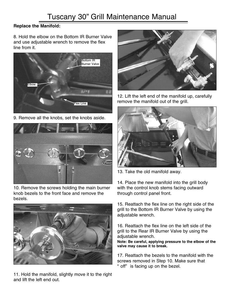 Tuscany 30” grill maintenance manual | Sure Heat Manifold Replacement User Manual | Page 2 / 3