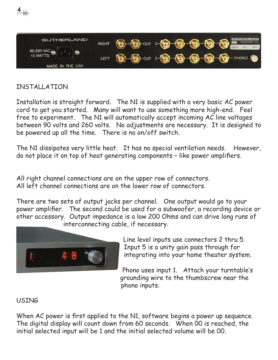 Sutherland N1 User Manual | Page 4 / 8