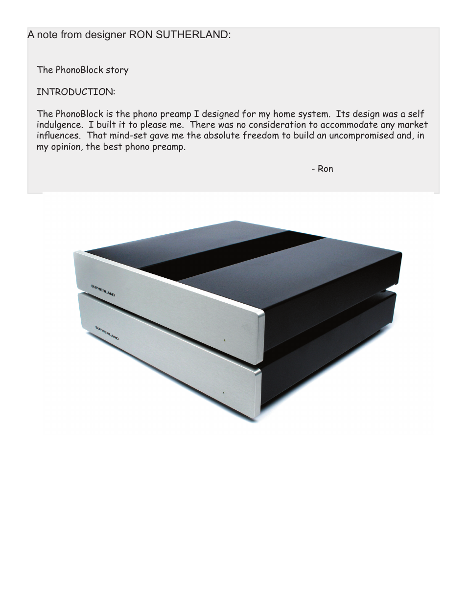 Sutherland PhonoBlock User Manual | Page 2 / 9