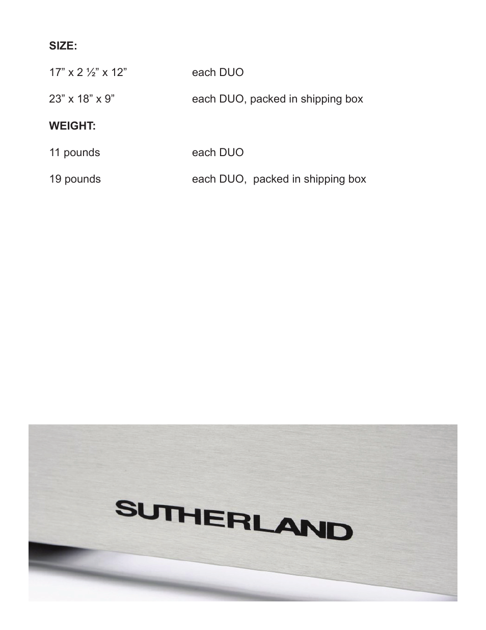 Sutherland DUO User Manual | Page 7 / 8