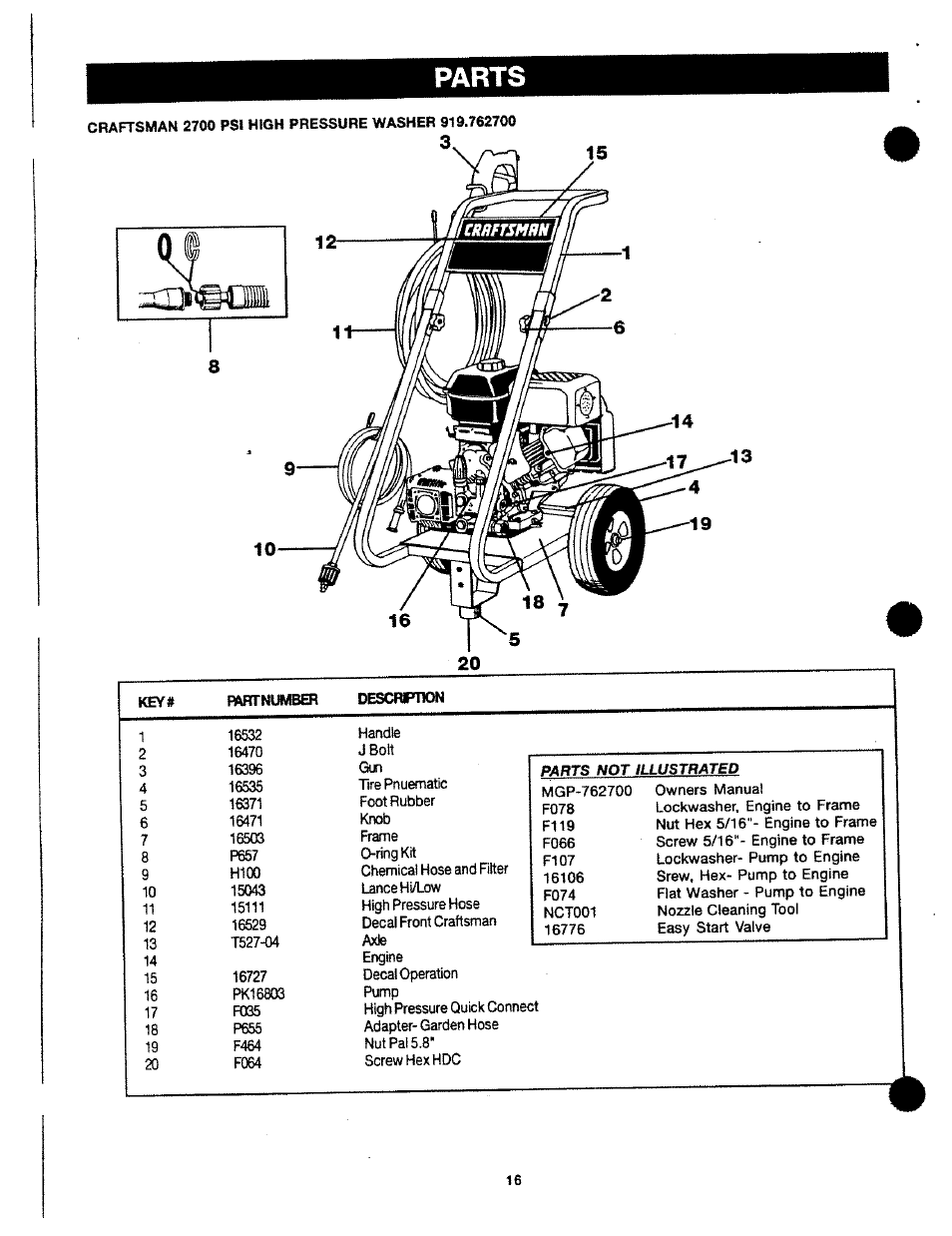 Parts | Craftsman 919.762700 User Manual | Page 16 / 34