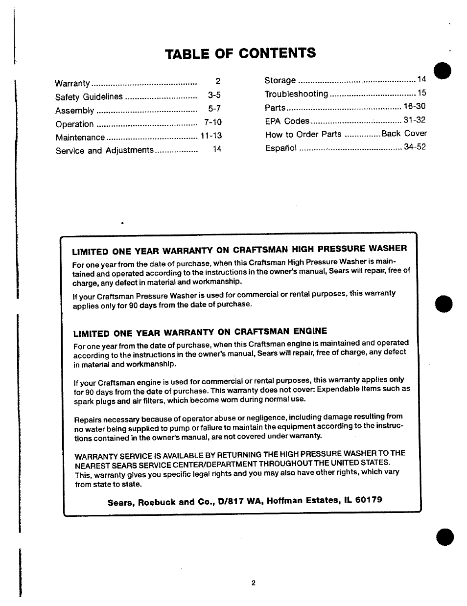 Craftsman 919.762700 User Manual | Page 2 / 34
