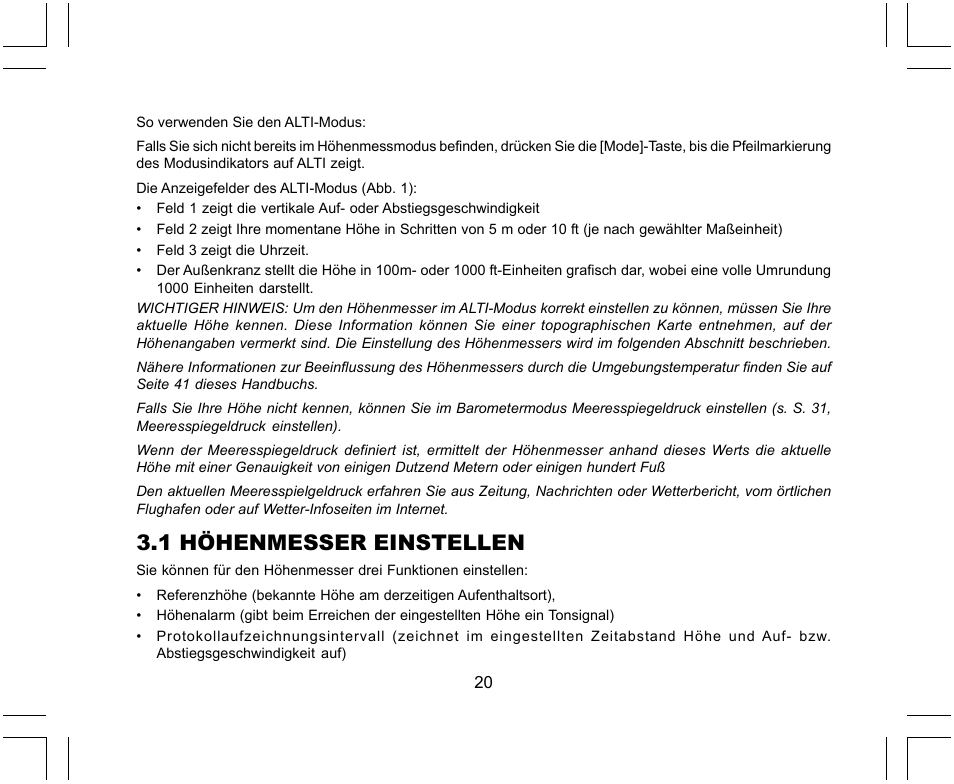 1 höhenmesser einstellen | SUUNTO X-Lander User Manual | Page 114 / 380