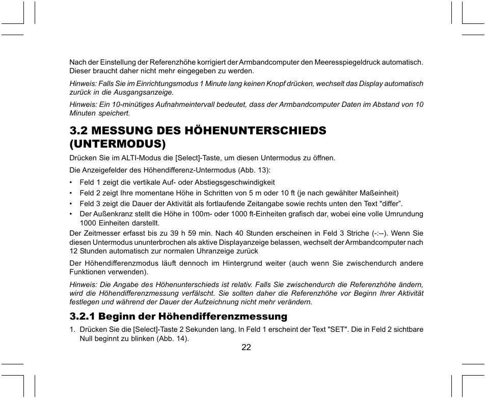 2 messung des höhenunterschieds (untermodus) | SUUNTO X-Lander User Manual | Page 116 / 380