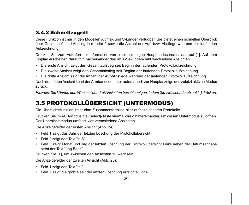 5 protokollübersicht (untermodus), 2 schnellzugriff | SUUNTO X-Lander User Manual | Page 120 / 380