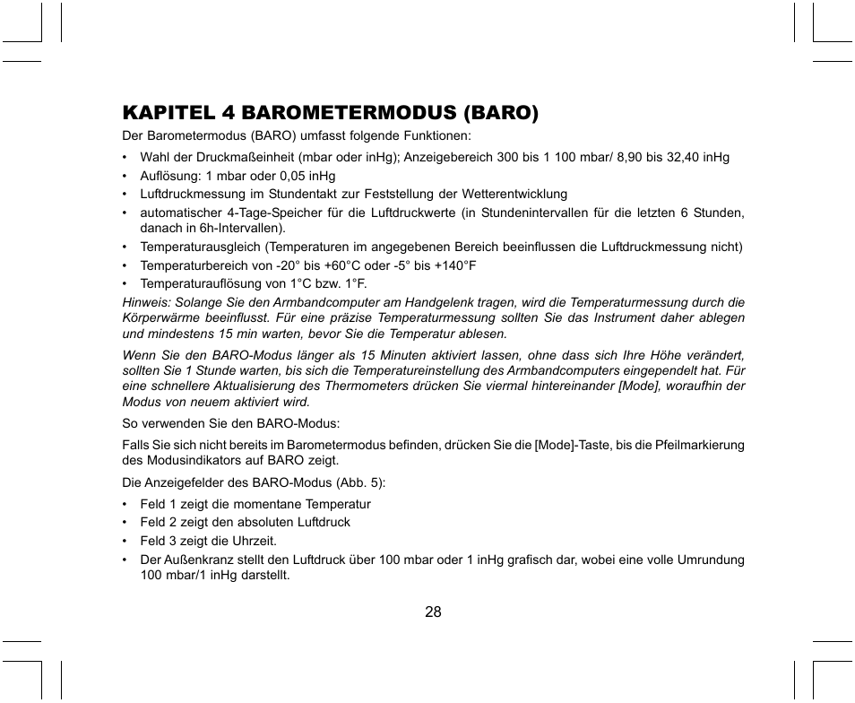 Kapitel 4 barometermodus (baro) | SUUNTO X-Lander User Manual | Page 122 / 380