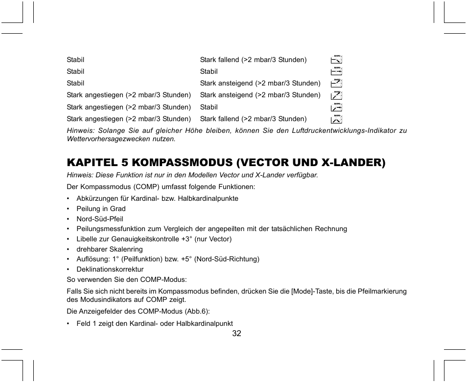 Kapitel 5 kompassmodus (vector und x-lander) | SUUNTO X-Lander User Manual | Page 126 / 380