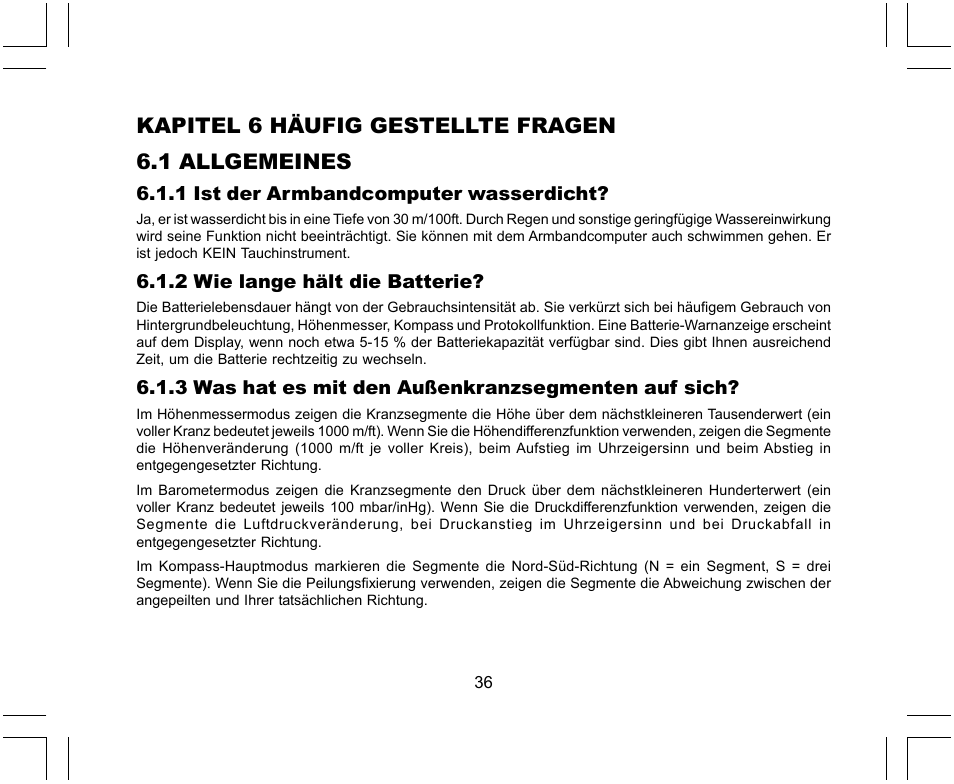 Kapitel 6 häufig gestellte fragen 6.1 allgemeines | SUUNTO X-Lander User Manual | Page 130 / 380